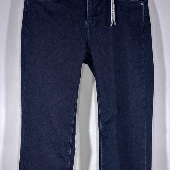 NWT Raffaello Rossi Slim Split Hem Navy Blue Denim Jeans EUR Size 34/US 4 - Picture 4 of 16